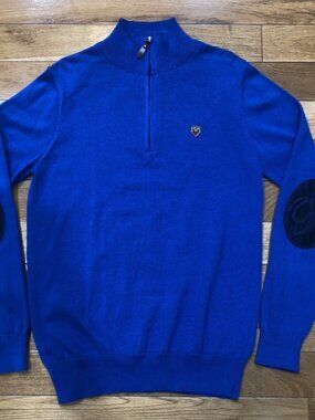 Paul Parker Mock Neck 1/4 Zip Long Sleeve Fine Gage Knit Pullover Size S